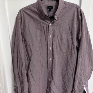 J. Crew Men's Maroon Checkered Button Down Shirt